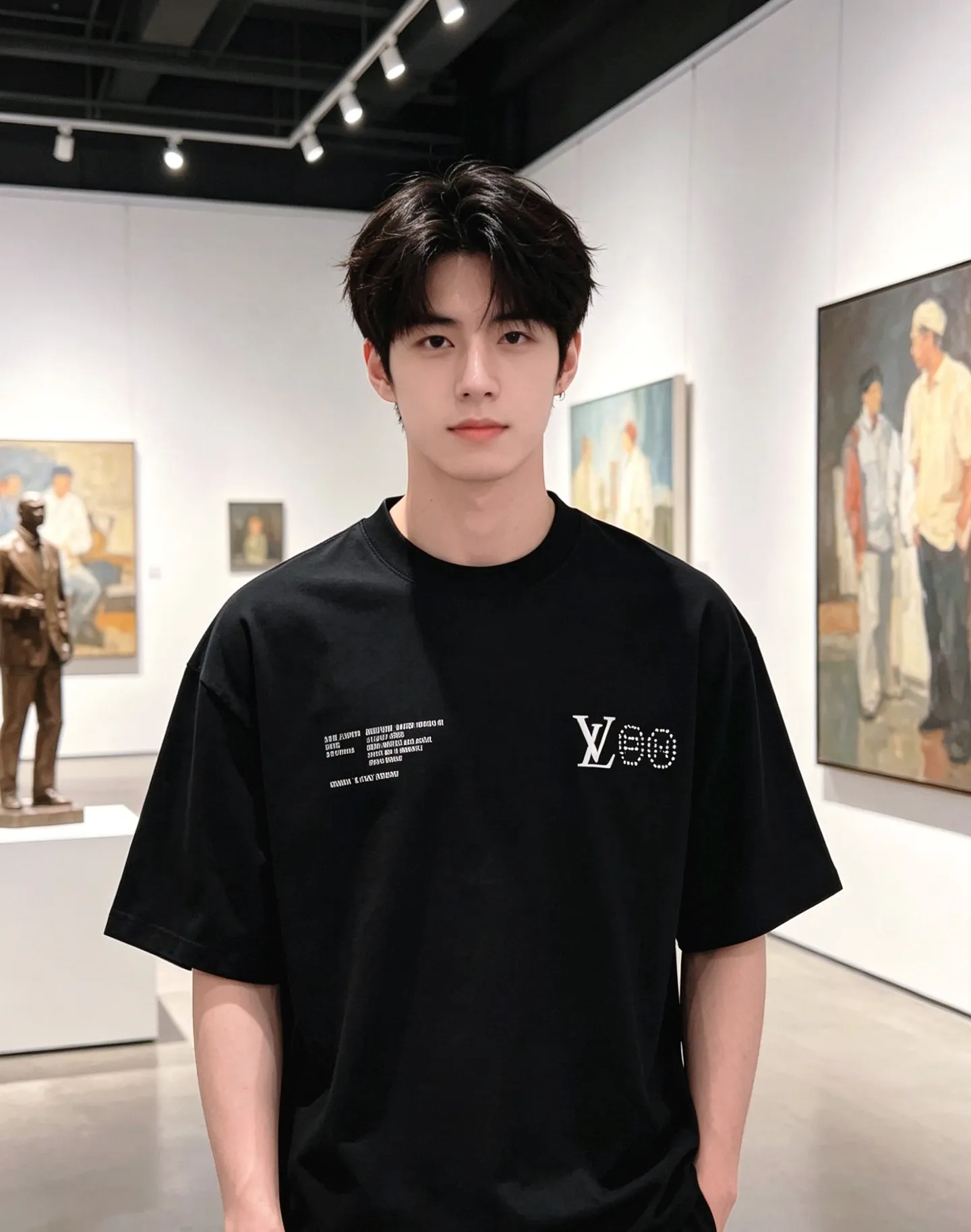 Louis Vuitton/Louis Vuitton small label silicone printed letters round neck short sleeves